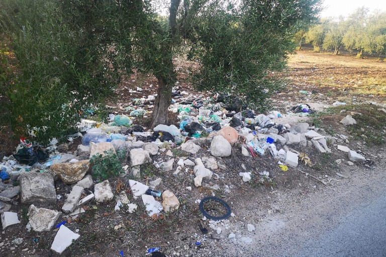 rifiuti abbandonati nelle campagne