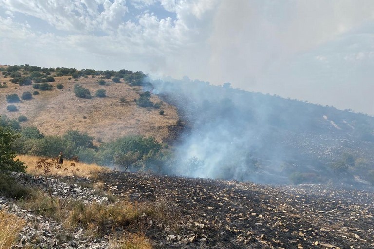 incendio nei pressi di Castel del Monte