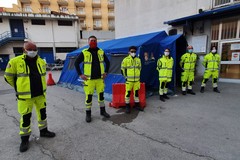 Una nuova tenda montata nell'ospedale Bonomo a supporto dell'attività del personale del 118