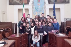 Il Consiglio d’Istituto dei Ragazzi della scuola "P. Cafaro" a Palazzo di Città
