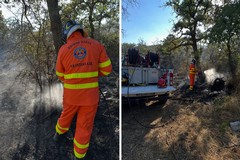 Incendio boschivo ad Andria. L'intervento dei volontari OER e DOS