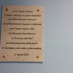 Ospedale "Bonomo ", targa commemorativa al Dott. Cusani