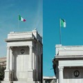 Monumento ai Caduti: sostituito il cencio con il Tricolore