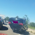 Auto ribaltata sulla statale per Castel del Monte