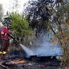 Incendio di sterpaglie sulla SP 231: traffico bloccato per un'ora