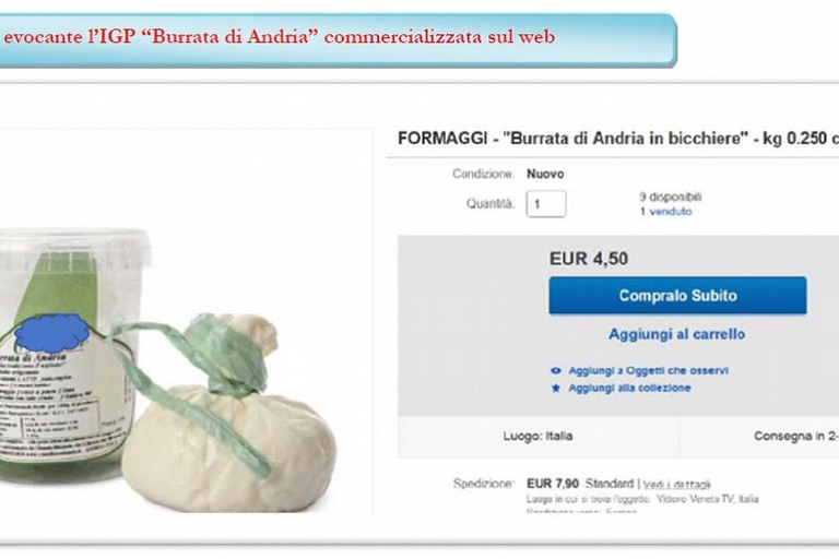 alcuni dei prodotti agricoli contraffatti messi sul web