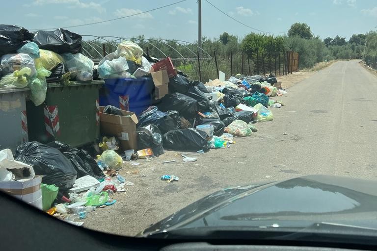 cumuli di rifiuti in contrada Lama di Carro
