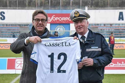 Domenico Cassetta con il presidente della Fidelis Andria, Montemurro