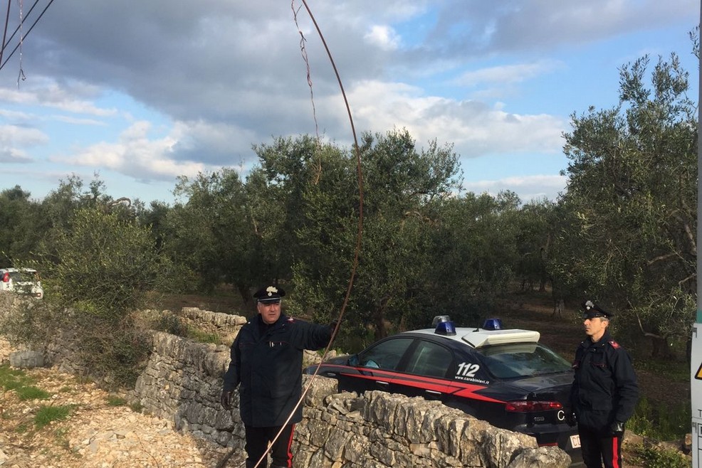 Carabinieri furto di cavi di rame