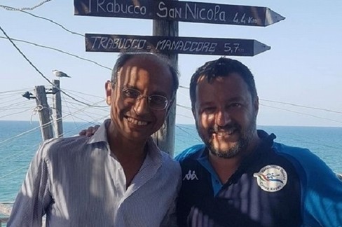Nicola Giorgino con Matteo Salvini
