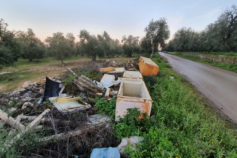 rifiuti abbandonati nelle campagne di Andria