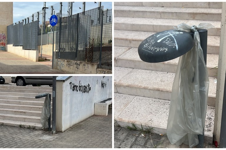 Via Sofia, sparisce un altro cestino portarifiuti