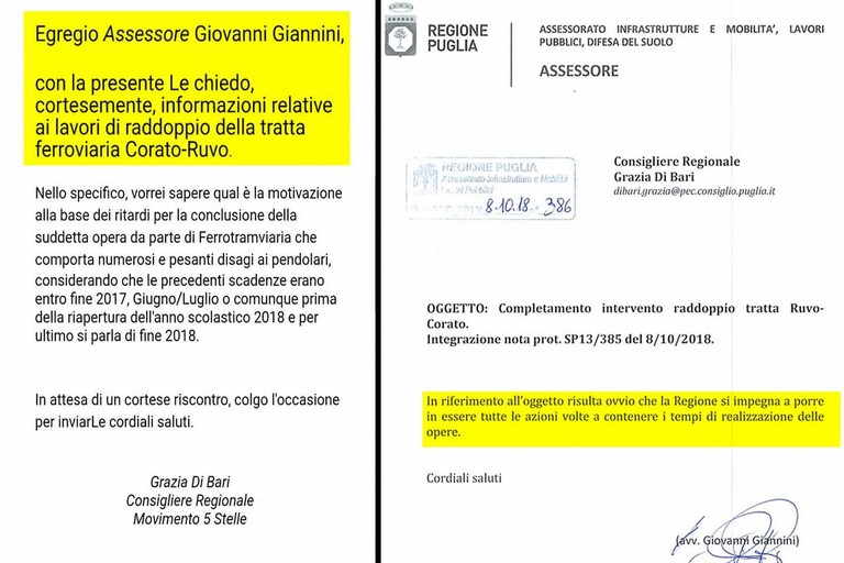 Ferrotramviaria ed il raddoppio Corato Ruvo e le