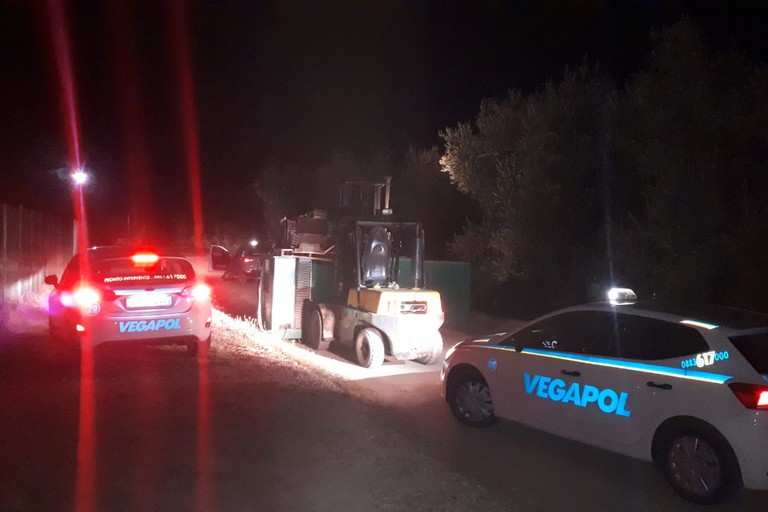 Intervento delle guardie giurate della Vegapol