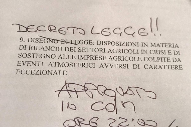 Decreto per l'agricoltura (foto Confagricoltura Bari)