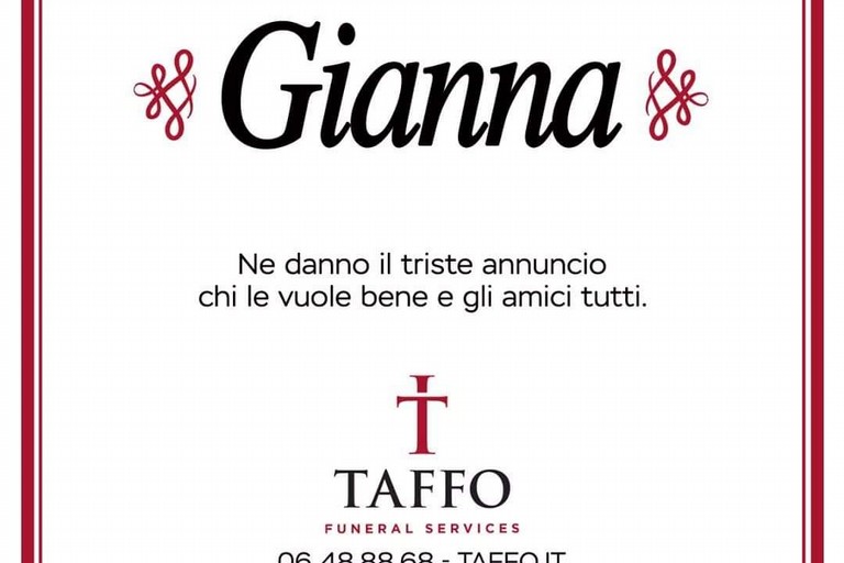 Manifesto funebre Gianna