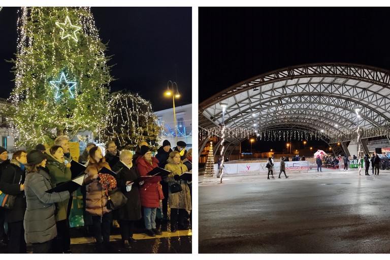 Inaugurati l'albero di Natale in Piazza Catuma e la pista di pattinaggio. <span>Foto Antonio D'Oria</span>