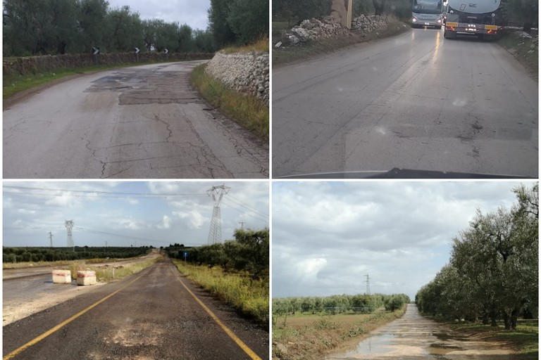pericolo sull'Andria Canosa di Puglia e sulla strada Troianelli Montegrosso