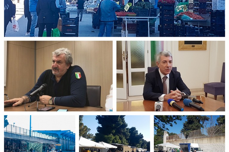 Mercato settimanale Michele Emiliano e Gaetano Tufariello