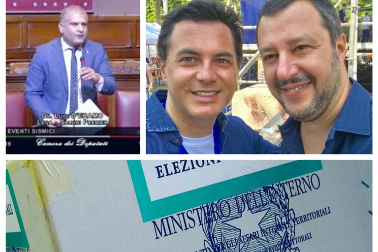 da sx D'Eramo, Altieri e Salvini della Lega