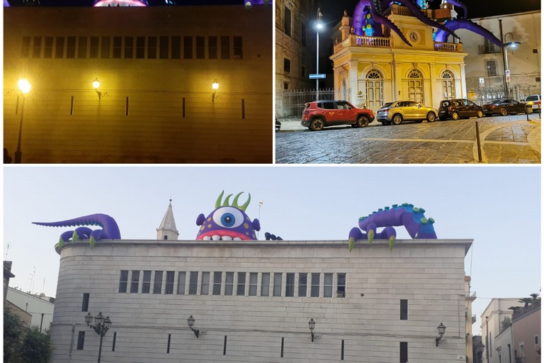 Piovra gigante con tentacoli al Festival Castel dei Mondi