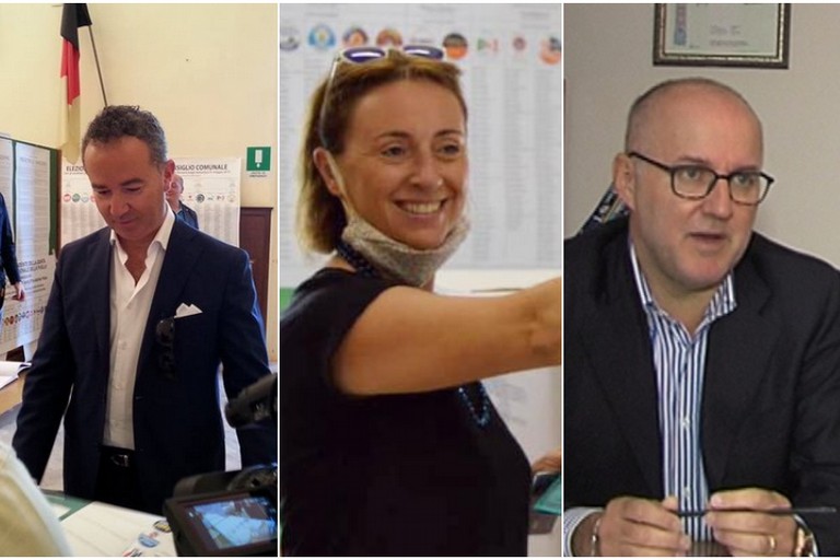 I due candidati sindaco con il dirigente del Commissariato di P.S. Bonato