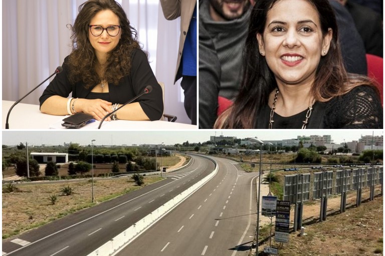 Da sx la consigliera del M5S Di Bari e l’assessore ai Trasporti Maurodinoia