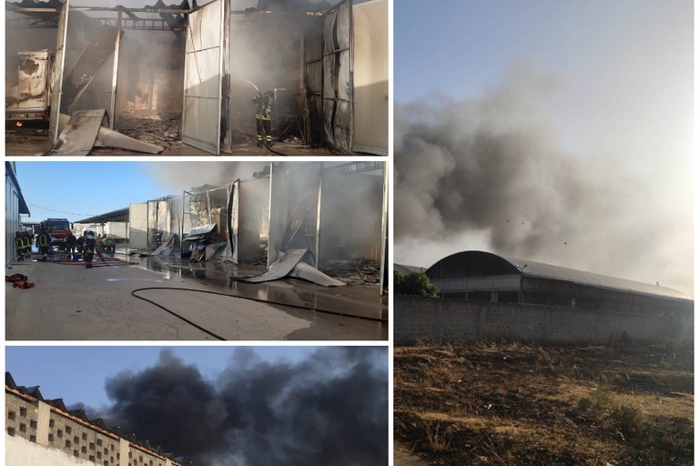 grosso incendio in un'autorimessa