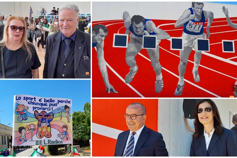 a Pietro Mennea il murales del nuovo Palazzetto dello sport di Trinitapoli