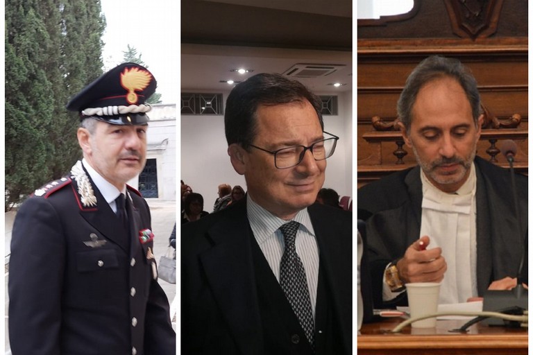 da sx il colonnello Andrei, il giudice Sinisi ed il professor Losappio