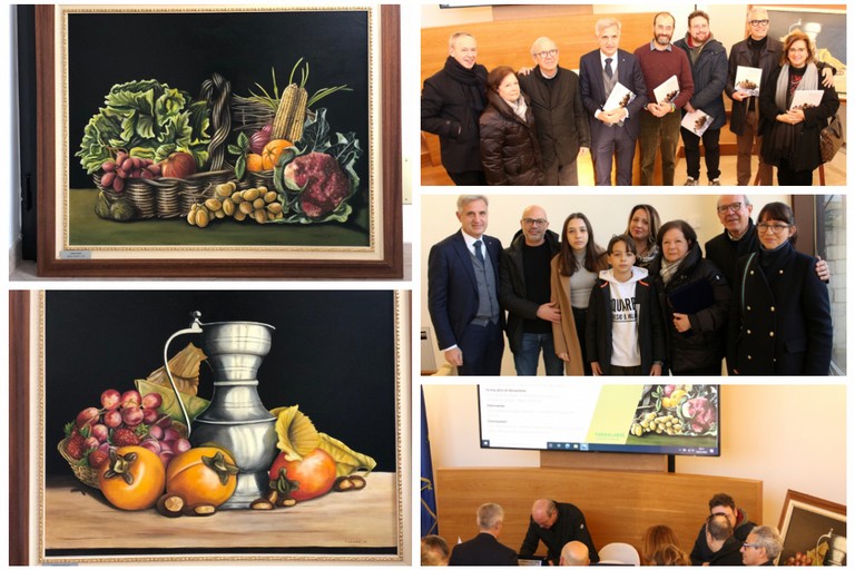 due opere di Michele Ficarazzo donate alla Farmalabor di Canosa di Puglia