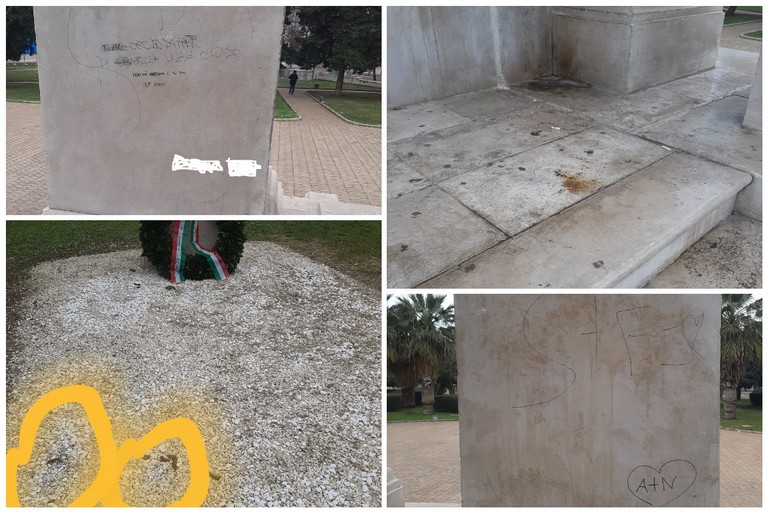 Nuovamente oltraggiato il Monumento ai Caduti