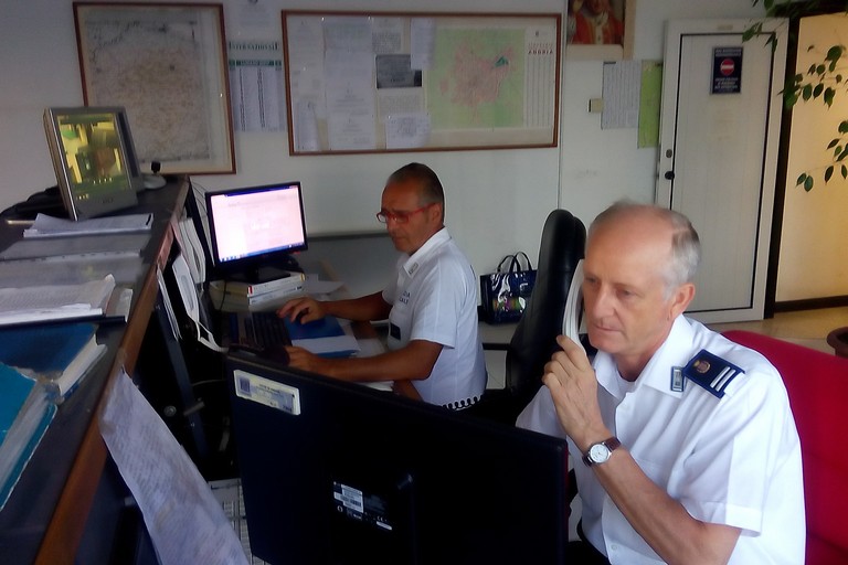 sala operativa della Polizia Municipale