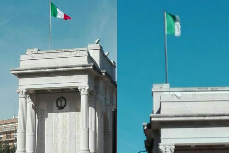 cencio sostituto con la Bandiera nazionale
