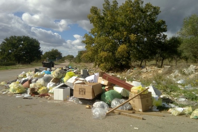 rifiuti abbandonati in via vecchia spinazzola