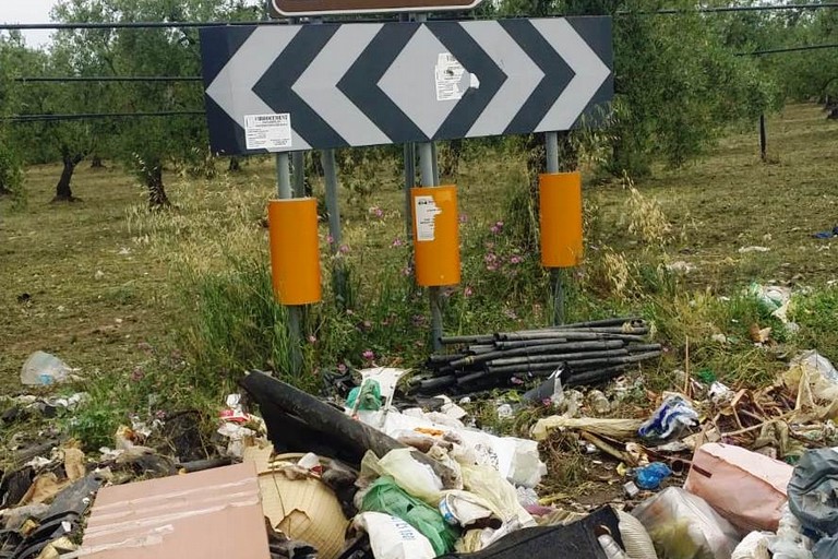 rifiuti abbandonati nelle campagne