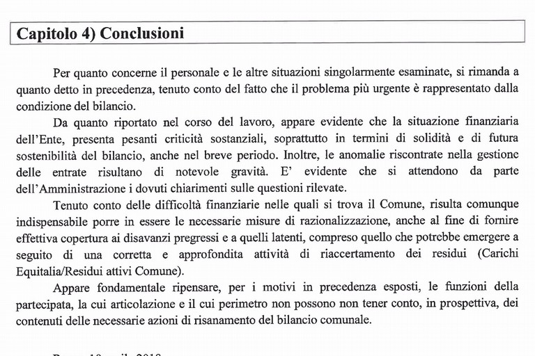 le conclusioni del MEF