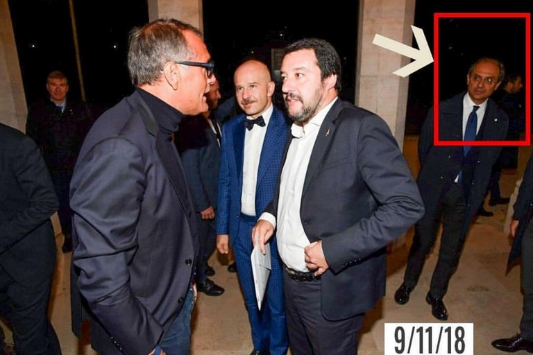 Nicola Giorgino fotografato vicino a Matteo Salvini