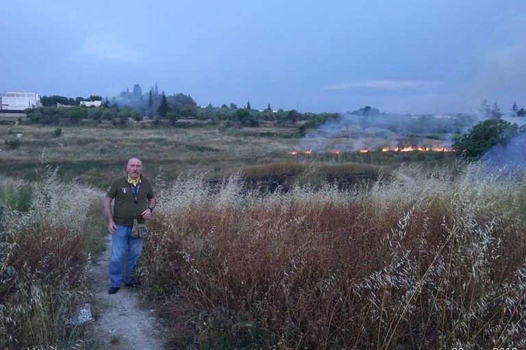 incendio nelle campagne di Andria