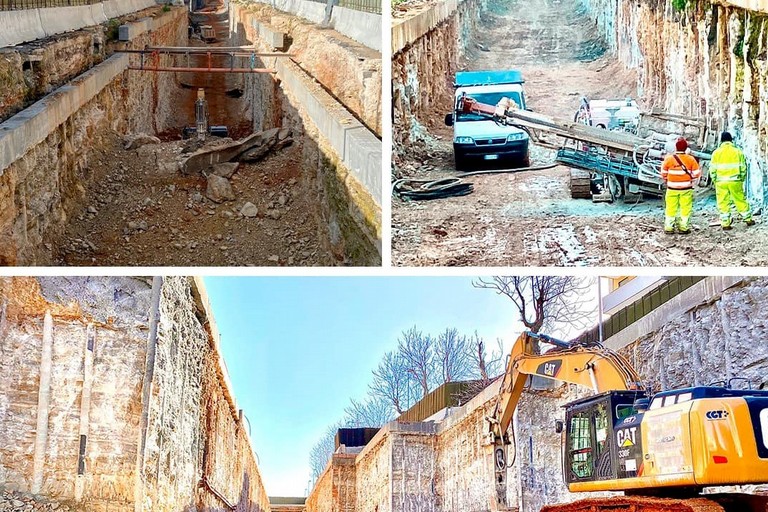 lavori di interramento del tratto urbano della Ferrotramviaria