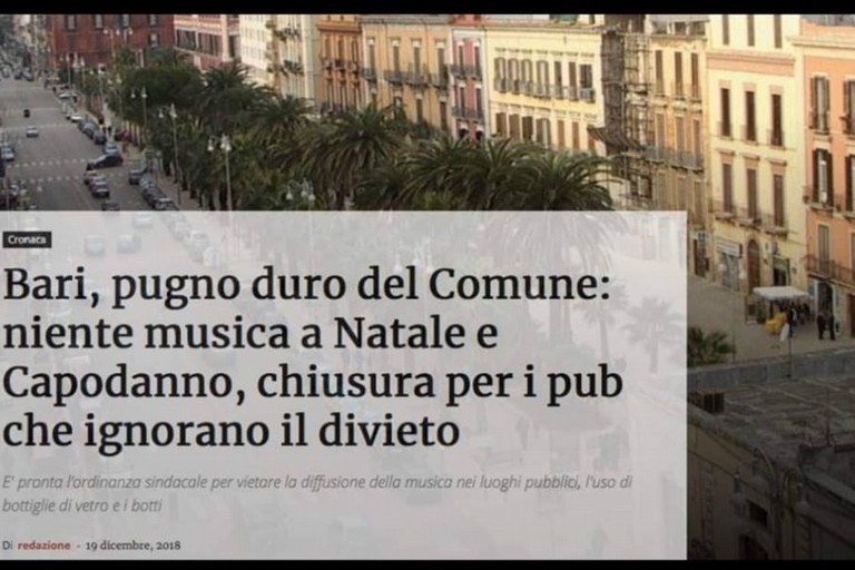 L'Ass. Matera invita i baresi a venire ad Andria alla vigilia di Natale