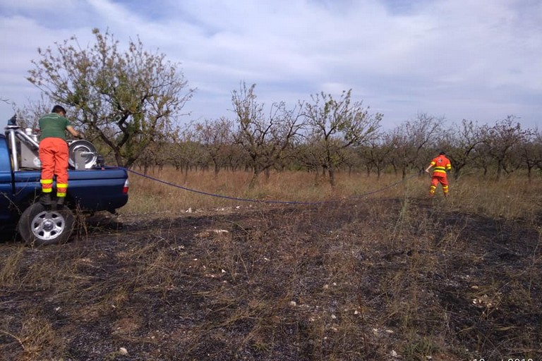 incendio contrada Parco della Murgia