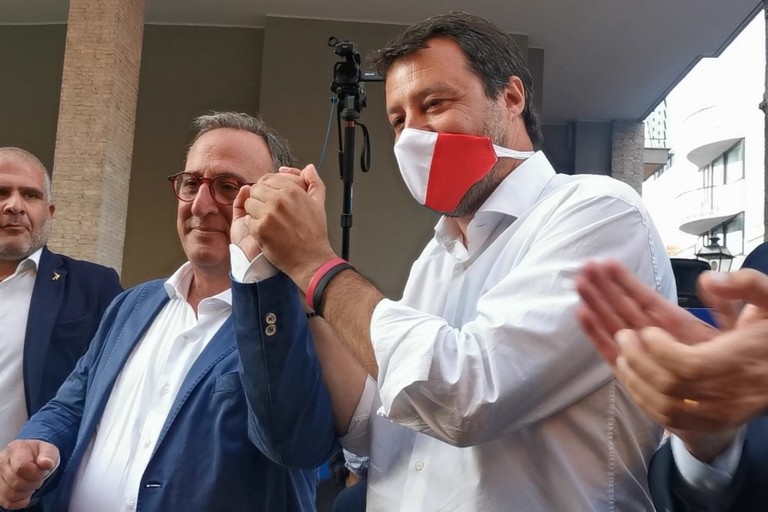 Matteo Salvini e Antonio Scamarcio