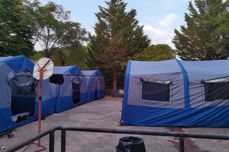 Campo di Protezione Civile della Misericordia al borgo di Montegrosso
