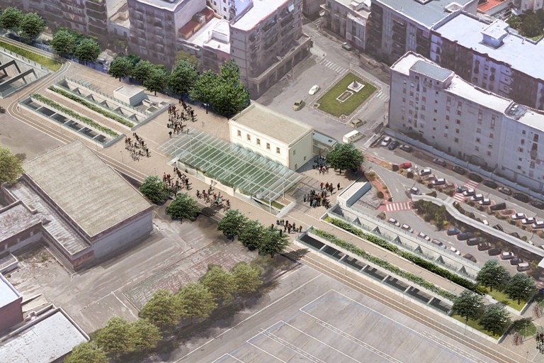 Visione dall'alto progetto interramento binari