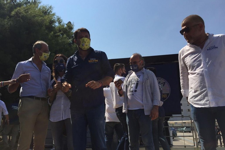 Matteo Salvini in Largo Appiani ad Andria. <span>Foto Antonio D'Oria</span>