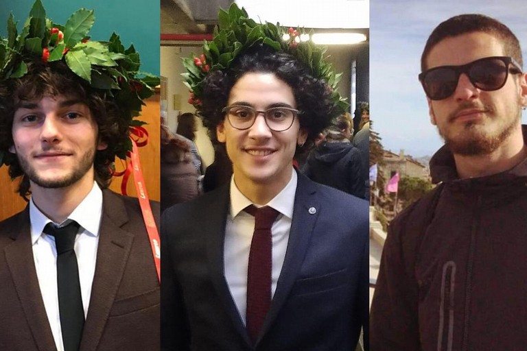 l laureandi Alessandro Marinelli, Giuseppe Guastamacchia e Filippo Leccese
