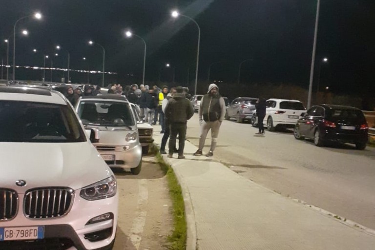 Manifestazione camionisti ad Andria