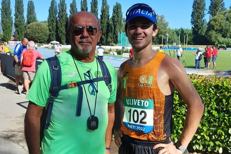 Nicola Lomuscio con il suo allenatore Pino Tortora