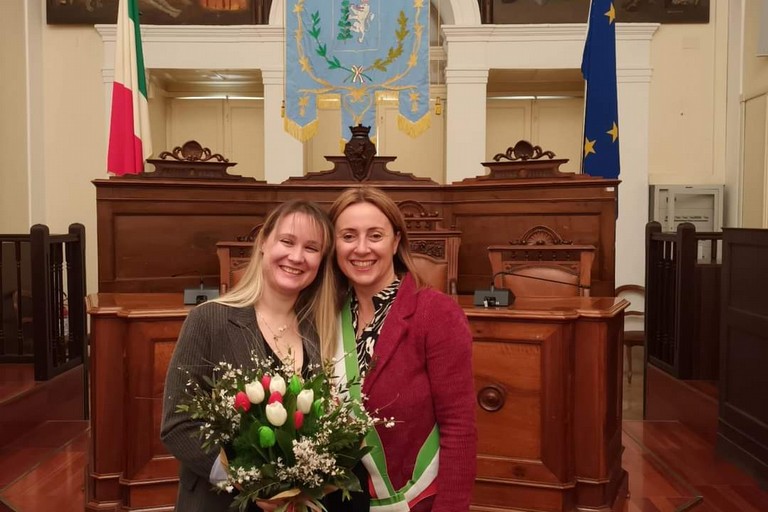 Iana Eremenko e la Sindaca Giovanna Bruno